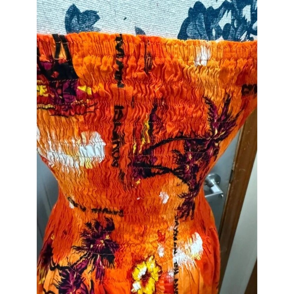 Orange tropical dress Cayman Islands - Picture 6 of 12